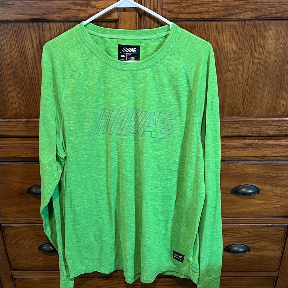 American Eagle lime green long sleeve shirt